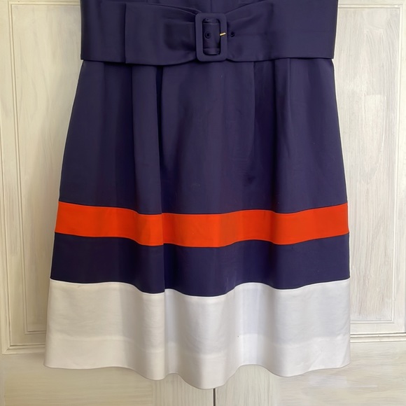 Kate Spade Navy and Orange Belted Dress - Picture 7 of 12